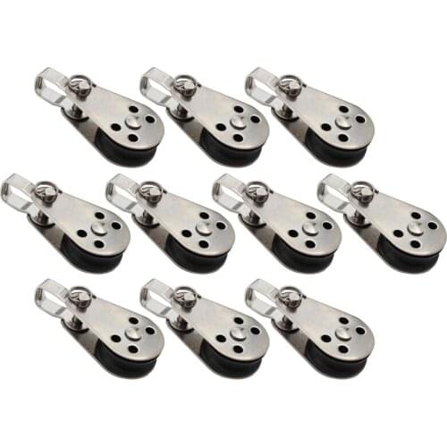 10 PCS Marine Boat Pulley Blocks Rope Stainless Steel 316 Kayak Canoe Anchor Trolley Kit Nylon Pad Eyes Boat Accessories