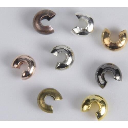 100Pcs/Lot 3mm 4mm 5mm Stopper Spacer Beads Beads End Tips Crimp Covers Knot DIY Jewelry Making Supplies