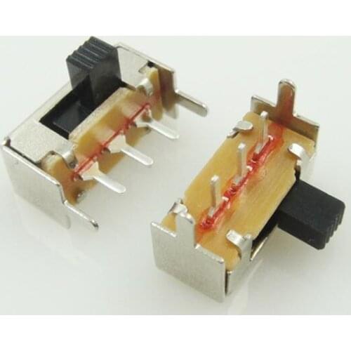 100PCS SK12F14 SK-12F14 toggle switch single-row 5PIN 2nd side 3 feet horizontal slide switches handle