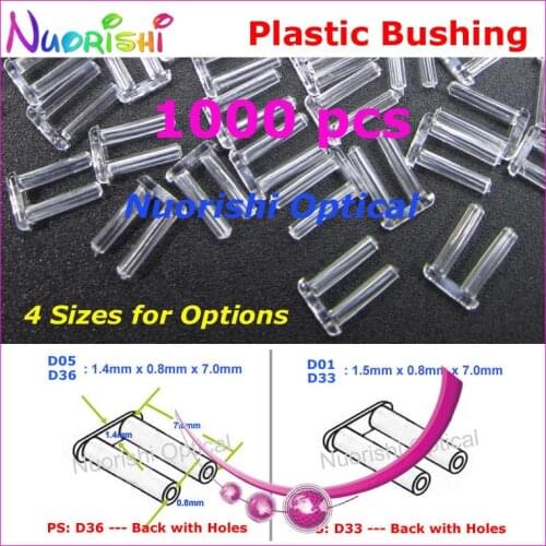 1000pcs Rimless Silhouette Glasses Accssories Plastic Double Bushing Pin Back With or Without Holes 1.4 or 1.5x0.8x7.0mm P4040