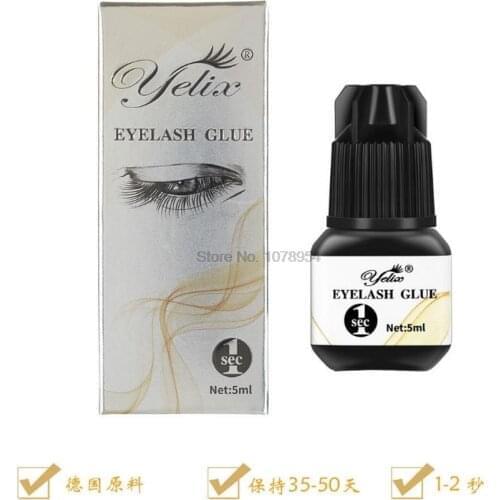 20pcs Individual Eyelash Glue Extension -1-2 Second Black Lashes Adhesive Clear for False Eyelashes Extensions Fast