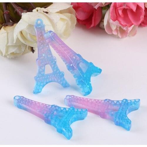 20pcs resin eiffel tower glitter color for DIY phone decoration hair craft nail decoration mixed colors