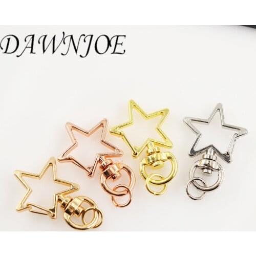 5pcs/lot New 4 Color Pentagram Keychain Bag Buckle Dog Buckle Lobster Buckle DIY Making Keychain Jewelry Finding