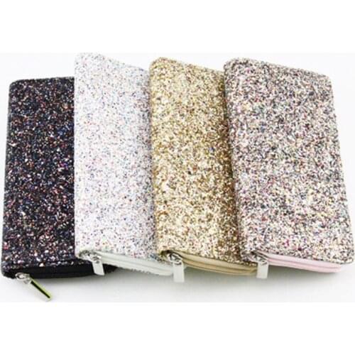 5pcs Womens Wallets Purses Laser Sequins Long Wallet For Girl Ladies Money Coin Pocket Card Holder Female Wallets Clutch Bag
