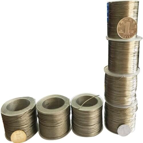 50m 304 stainless steel wire 0.5-0.8mm soft steel wire multi-woven thick steel rope fishing line tag line beaded clothesline