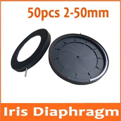 50pcs 2-50mm Light Regulator Zoom Iris Diaphragm Aperture Condenser with 11pcs Leaves for Digital Camera Microscope Adapter