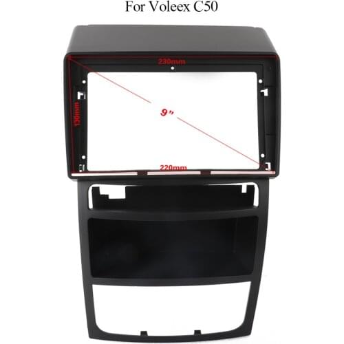 Double Din Black ABS Trim Fascia Frame For Voleex C50 Refit Car Android 9" Radio Navigation DVD Mounting Dashboard New