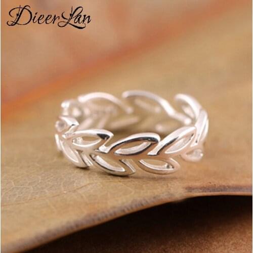 Luxury Brand Creative Boho Hollow Leaf Rings For Women Adjustable Size Ring Fashion Charm Jewelry Wholesale 2021