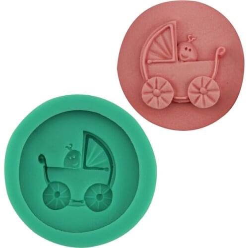 Stroller flip sugar silicone mold chocolate baking cake decoration DIY drop glue soap mold hand-made pieces