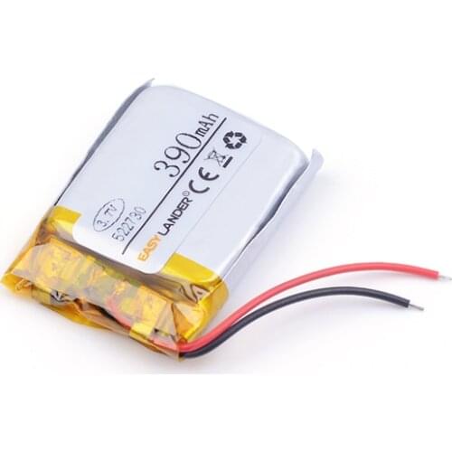 3.7V lithium polymer battery 522730 390MAH Bluetooth headset wireless telephone sound card Rechargeable Li-ion Cell