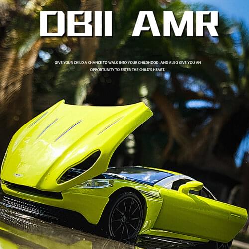 1/32 Aston Martin DB11 Metal Toy Car Models Diecast Alloy Model Gifts For Boy With Pull Back Function Music Light 4 Doors Opened