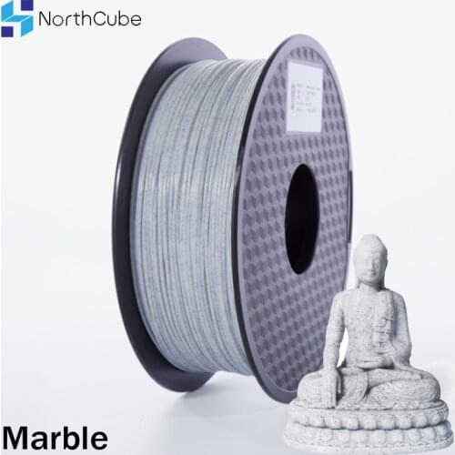 NORTHCUBE 3D Printer Filament Marble Like PLA Filament 1.75mm 1kg Dimensional Accuracy +/- 0.05mm White Color for 3D Printer