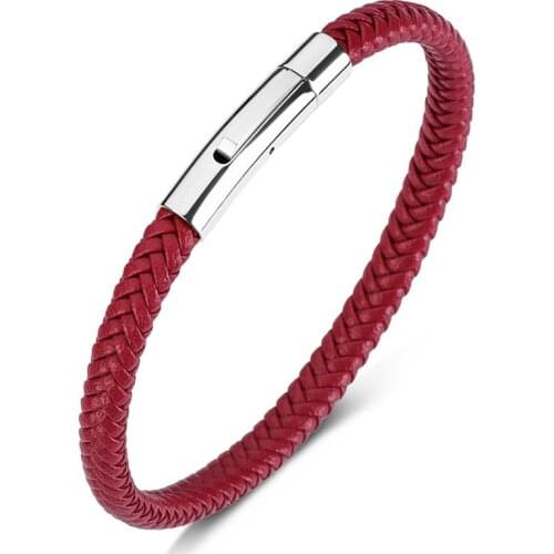 New Leather Bracelets For Women Mens Warp Bracelets & Bangles Charm Braided Stainless Steel Fashion Jewelry Birthday Party Gifts