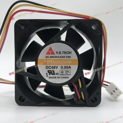 FD486025HB 6025 6CM 0.09A 48V three-wire fan