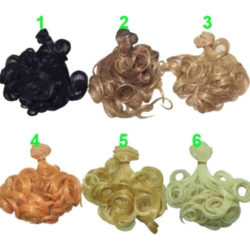 Color choose 15cm*100CM Curly brown falxen brown black khaki natural color 1/3 1/4 BJD Doll Wigs hair wholesales doll hairs