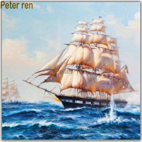 Peter ren New Diamond painting cross stitch Full Needlework round/square diamond mosaic embroidery decor art Smooth sailing