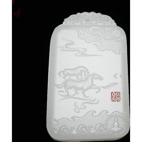 Natural Green Hand-carved Antique Jade Pendant Jewelry Necklace Dragon and Phoenix Auspicious Pendant Dragon Hollow Jade Pendant