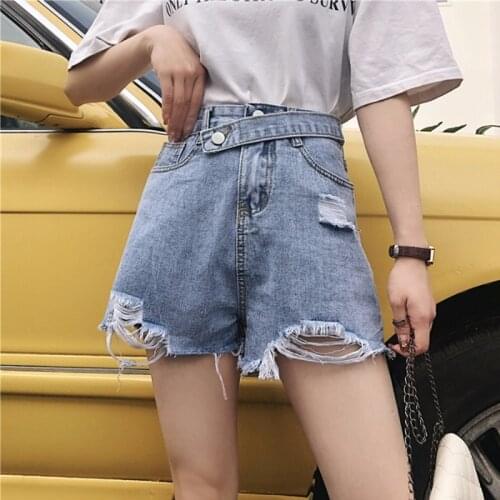 Shorts Women 2020 Denim Shorts Summer Korean High-Waisted Ripped Wide Leg Shorts Wholesale Shorts For Woman WBX5115