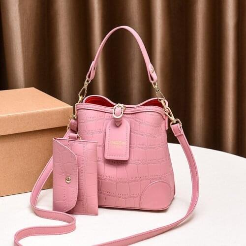 High Quality Pu Leather Crossbody Bucket Bags 202 Small Black Shoulder Bag for Women Luxury Branded Handbag