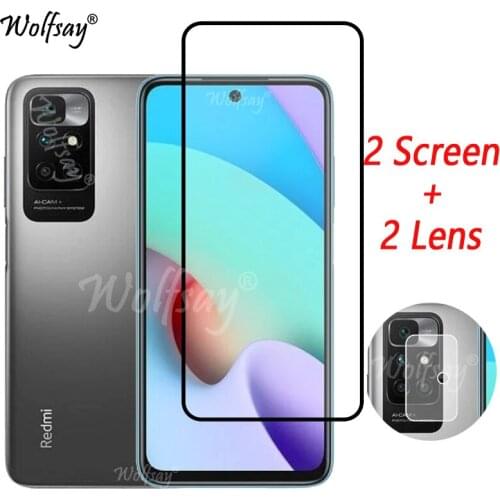 Full Cover Whole Glue Tempered Glass For Xiaomi Redmi 10 Screen Protector For Redmi 10 9T 9 9C Camera Glass For Redmi 10 Glass