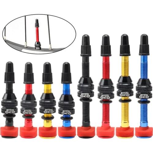 2PCS Bike 40mm 60mm Tubeless Tire F/V Presta Valve MTB Road Bicycle Tubeless Rim CNC Alloy Nipple Brass Core Valve Tool