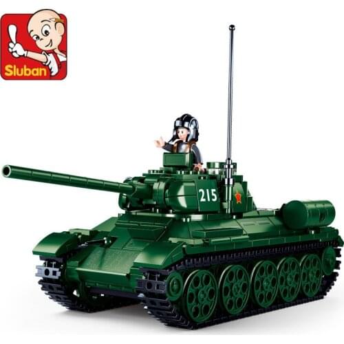 497Pcs Military T34-85 Tank Building Blocks Sets DIY Creative 215 Tank ModelBricks Educational Toys for Children