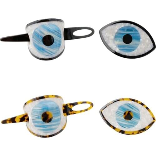 Hair Acrylic Claw Clips Blue Eye Painting Hair Sticks Hair Pins Retro Handmade Portable Acetate Claw Clips Hair Sticks