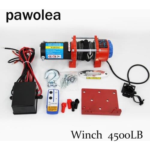 Car winch 12v winch rope wireless handle 4500lb electric winch for small off-road vehicle beach motorcycle self-help car artwork