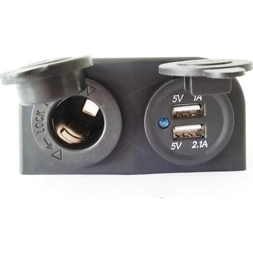 Dual USB Car Charger Cigarette Lighter Power Socket Two Hole for Car Truck Motorcycle Boat ATV