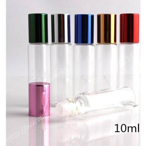 Free Shipping 500PCS/lot 10Ml glass roll on bottle glass perfume bottle 10cc empty cosmetic bottle for essential oil