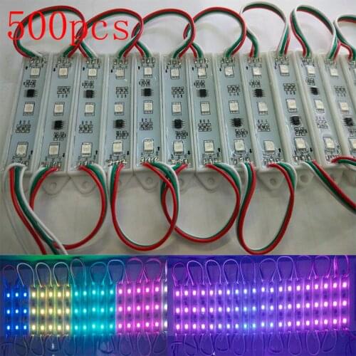 FREE DHL 500pcs Korea chip Magic color 1903 IC 5050 RGB Digital DMX LED Module light,DC12V advertising/windows light