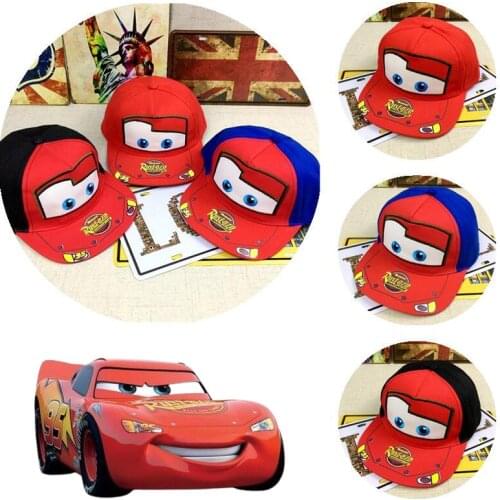 Disney Cars Story Lightning McQueen baseball cap boys and girls cotton outdoor sun hat hip hop flat brim hat vacation travel cap