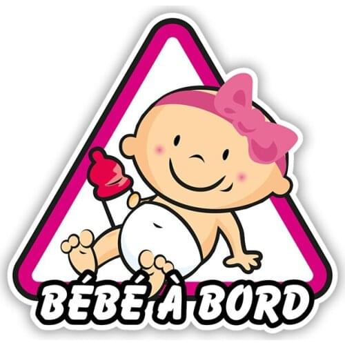 Dawasaru Baby on Board In Frence Colorful Car Sticker Waterproof Decal Laptop Guitar Motorcycle Auto Accessories PVC,15cm*15cm