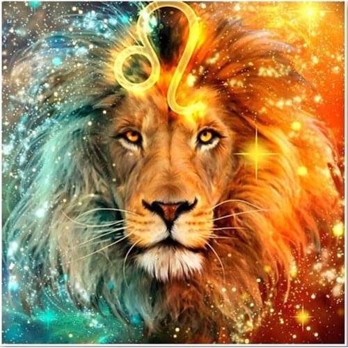 Diy Diamond Panting Lion Full Round 5D Diamond Embroidery Animals Photo Rhinestone Pictures Home Decor