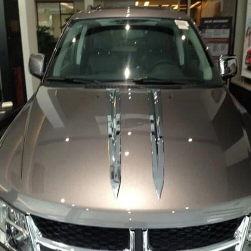 For Dodge Journey JUCV Fiat Freemont 2011 2012 2013 2014 2015 2016 2018 Car Hood Trim Decoration Chrome Car Styling Accessories