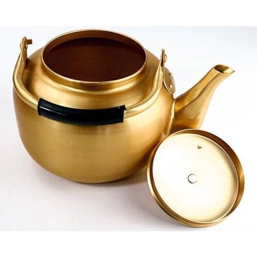 Korean Style Thicken Yellow Aluminum Rice Wine Pot Whiskey Flagon Flask Home