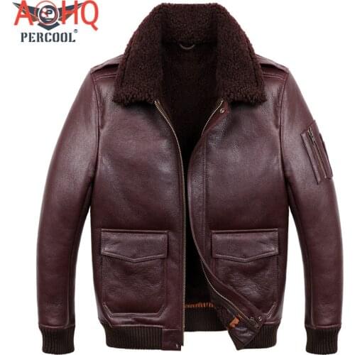Genuine Sheepskin Leather Jacket Men Clothing Motorcycle Jackets Winter Coat Real Sheep Shearling Ropa De Hombre LXR914