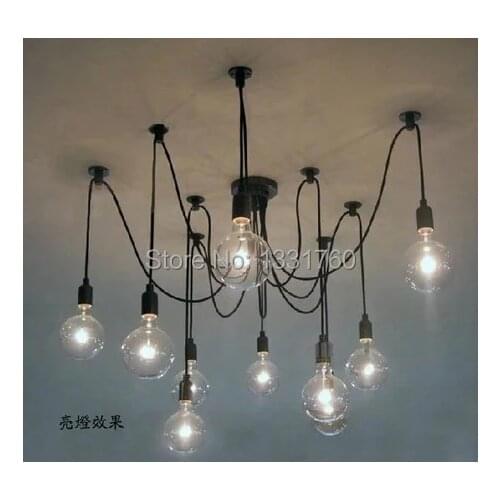 10 Lights bulb & remote control) Edison Chandelier, Edison light bulb chandelier,Modern chandeliers Pendant Lamp dinning room