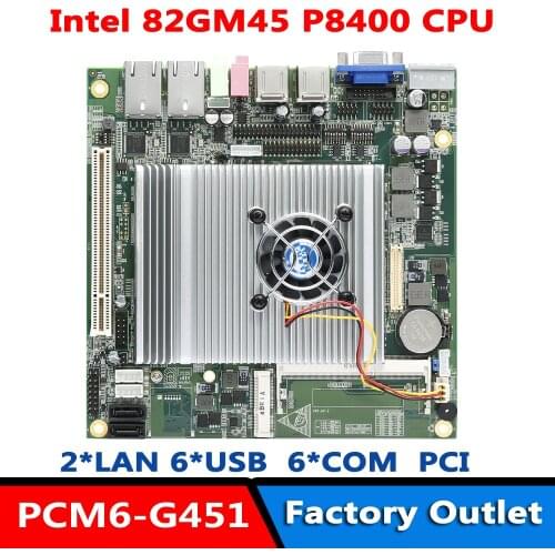 Itx Mainboard Intel 82GM45 Core Duo P8400 CPU DC 12V~24V Industry Motherboard LVDS