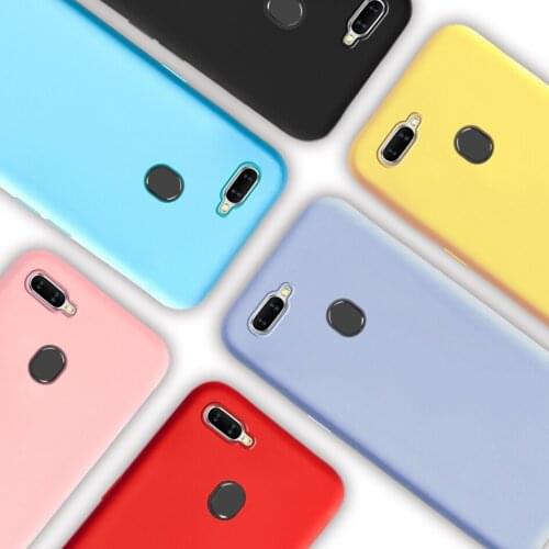 Candy Color Silicone Case For Oppo A5s A3s A31 A5 A9 2020 A37 A59 A52 A71 A92 A92s A12 A12e Cover Realme C2 C3 3i 5i 6i 3 5 6Pro