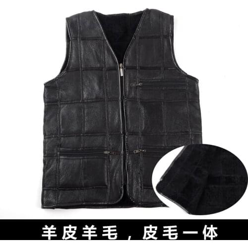 2019 New fashion,tank top men,real sheepskin vest,leather vest,mens suit,leather jacket,thickening,inch to be customized