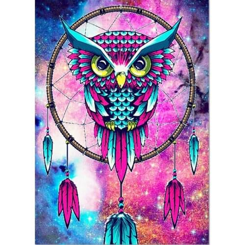 SenyuArt Diamond Painting Full Round Embroidery Rhinestone Picture Mosaic Art Accessorie Owl Dreamcatcher Cross Stitch Kit Decor