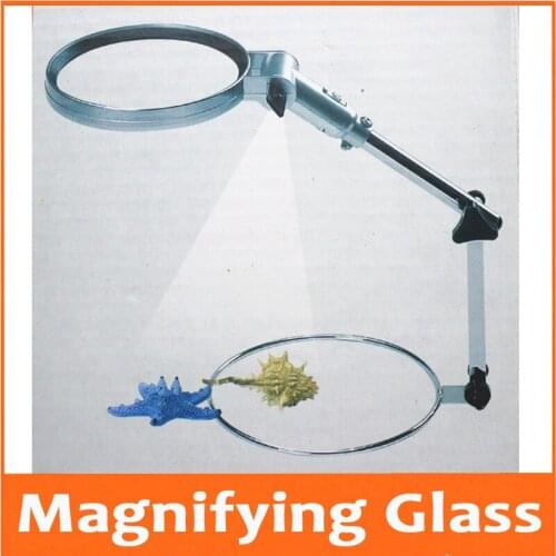 2X 130mm Big Lens Desktop Illuminated Reading Dest Stand Foldable Magnifier Repair Tool Table Loupe Magnifying Glass LED Lamp