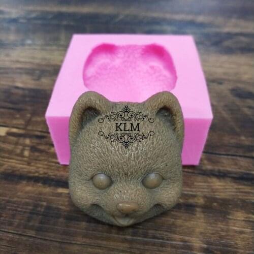 KLM-00271 New cute little bear head silicone mold Epoxy tool Chocolate cake decoration mould Soap candle making supplies