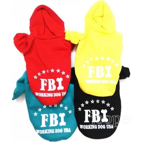 Newest cheap dog clothes FBI for chihuahua teddy clothing for pet dogs pet warm coat