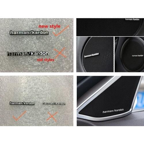 New styles 10pcs/lot harman/kardon Hi-Fi Speaker audio Speaker 3D Aluminum Badge Emblem stereo sticker 44x5mm