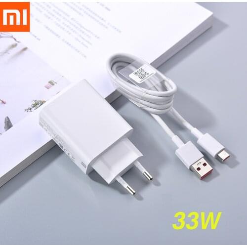 Original Xiaomi 33W Fast Charger EU Power Turbo Quick Adapter 6A Type C Cable For Mi 11 10 9 10T Pro 5G Redmi K30 K40 Note 9 S 8