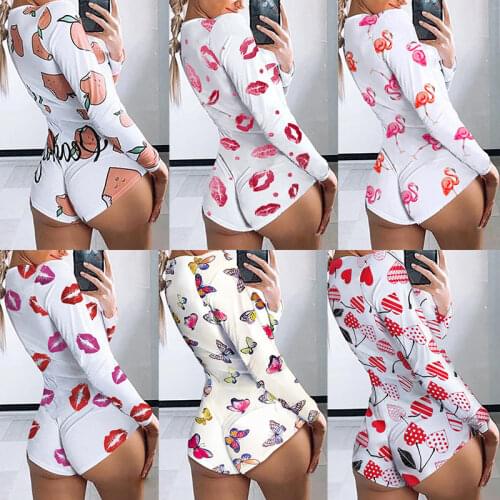 Explosive Printed Long Sleeve Pajamas Deep V Nightclub Tight Sexy Jumpsuit woman dress undefined eam dress Sheath party dress
