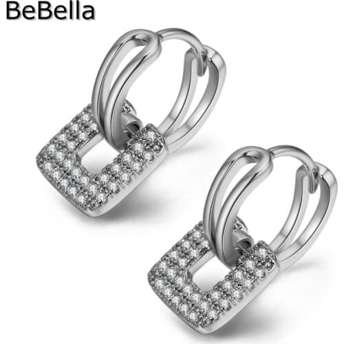 BeBella adolescence hoop earrings with High Quality Cubic Zirconia fashion trendy original for women girls party gift