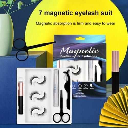 Seven Magnet Eyelashes Single Liquid Eyeliner Protein Care Solution Set Natural Magnetic False Eyelashes TSLM1